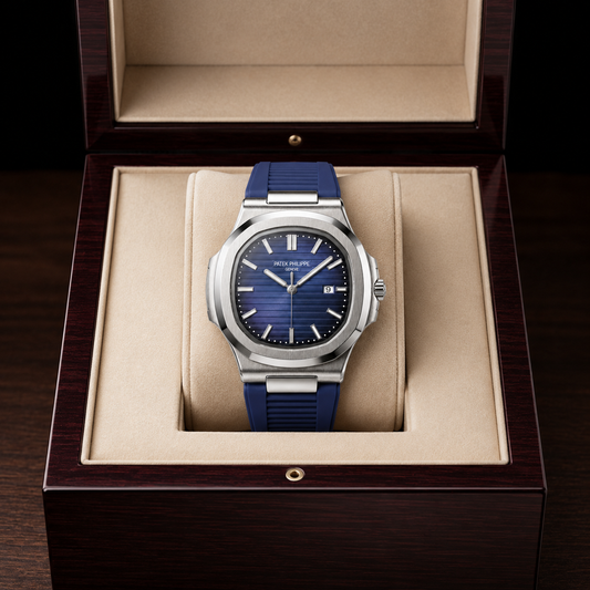 Patek Philippe Nautilus Rubber Strap - Navy Blue
