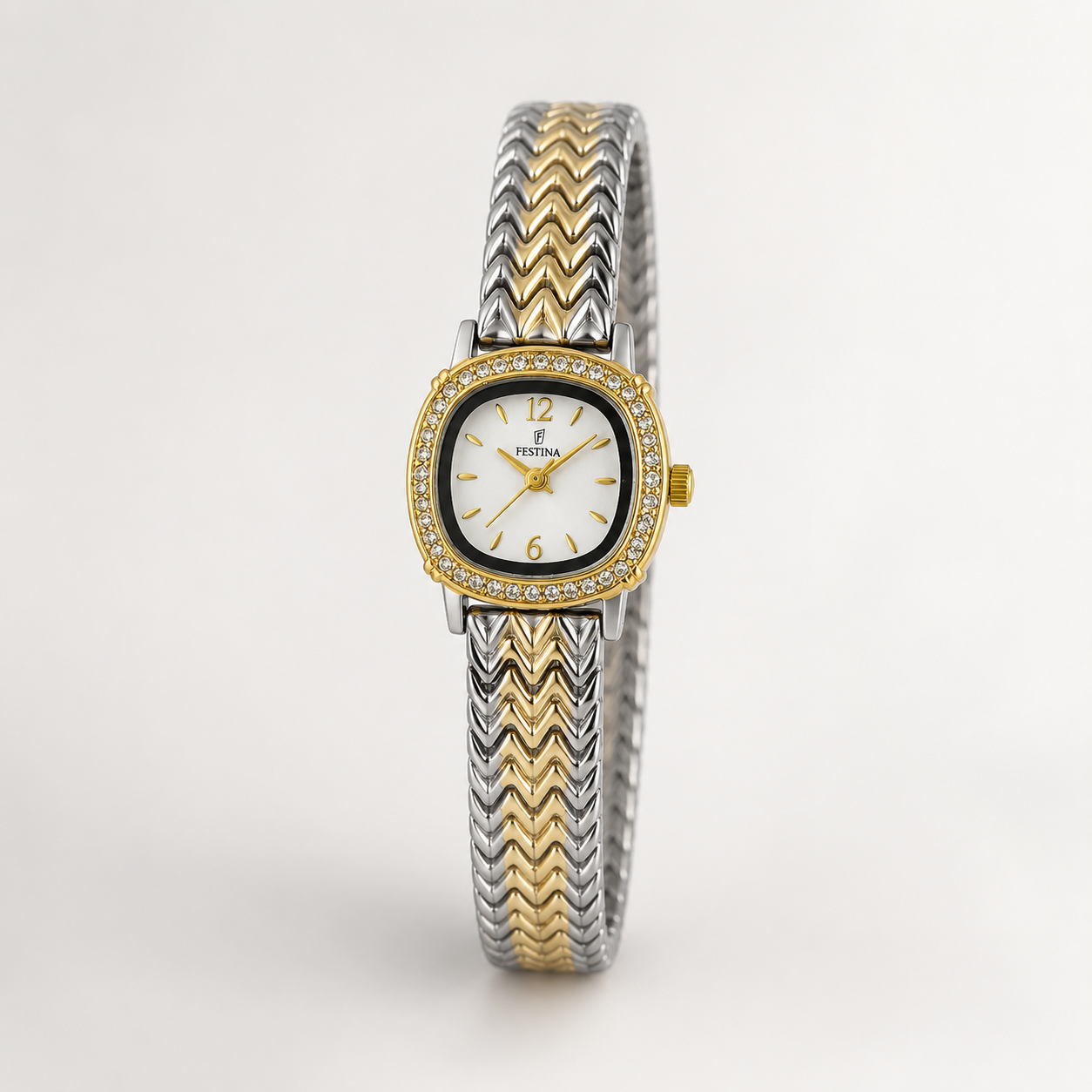 Festina Two-Tone Crystal Chevron Watch