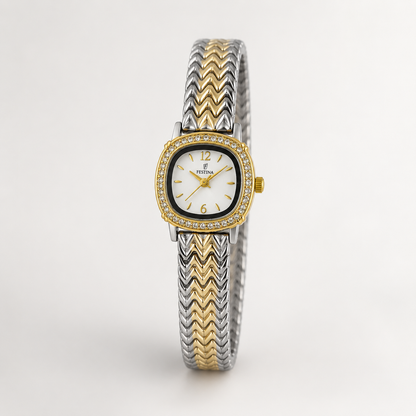 Festina Two-Tone Crystal Chevron Watch