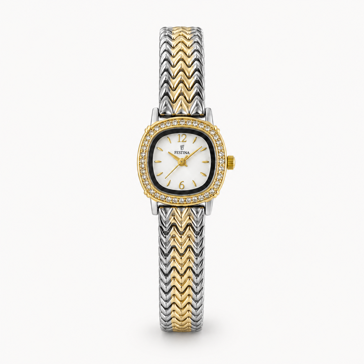 Festina Two-Tone Crystal Chevron Watch