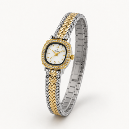 Festina Two-Tone Crystal Chevron Watch