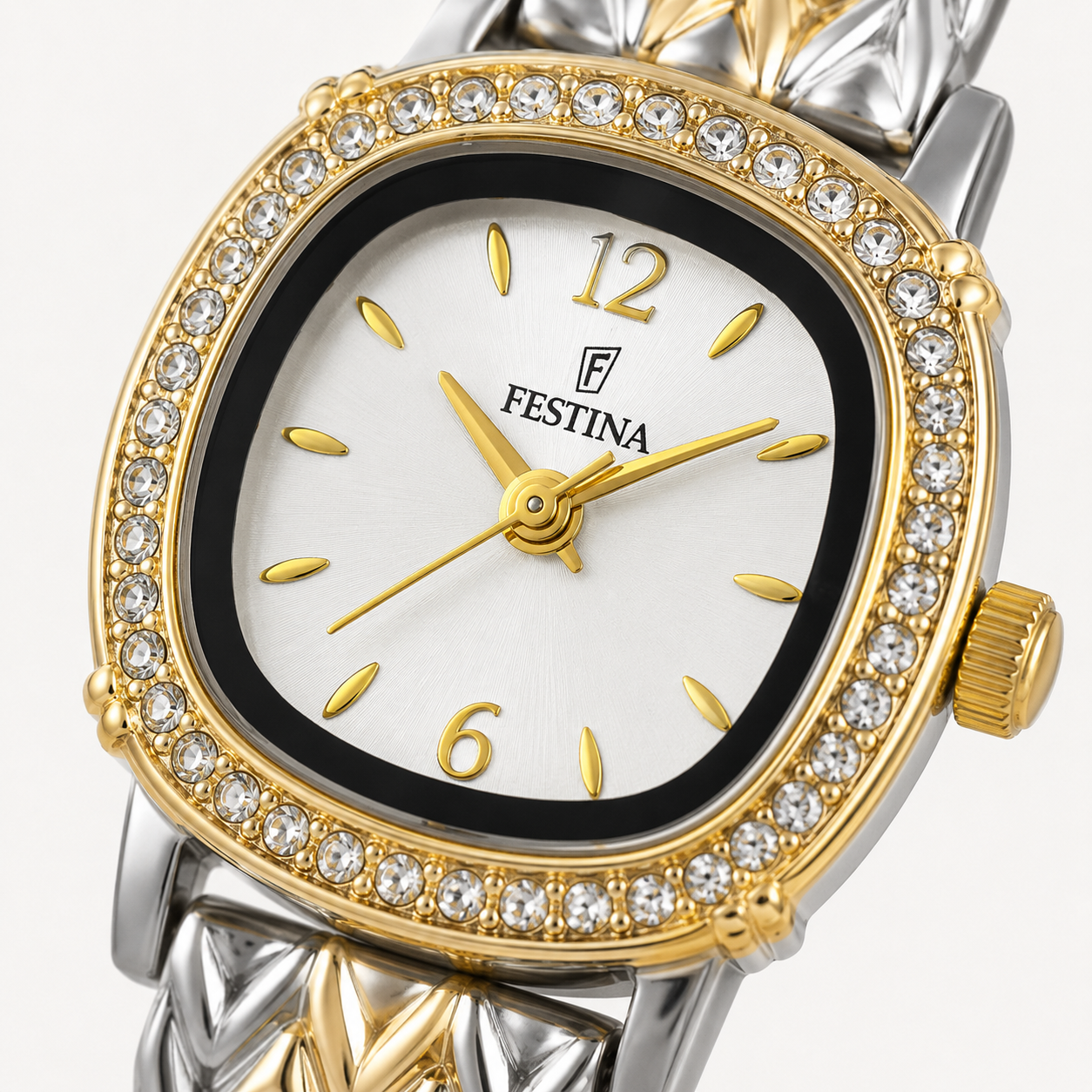 Festina Two-Tone Crystal Chevron Watch