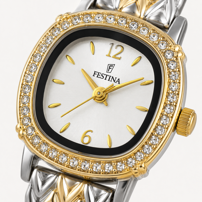 Festina Two-Tone Crystal Chevron Watch
