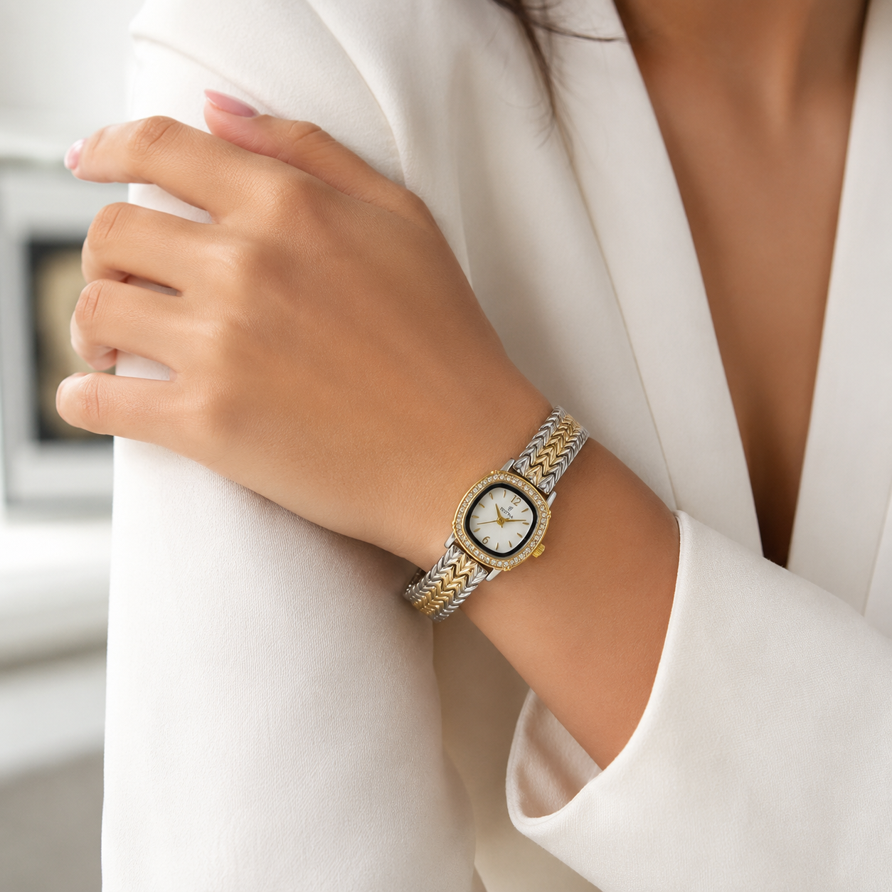 Festina Two-Tone Crystal Chevron Watch