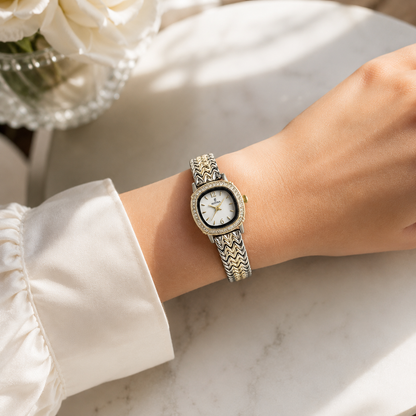 Festina Two-Tone Crystal Chevron Watch