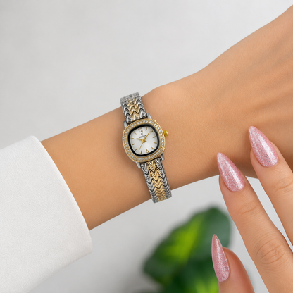 Festina Two-Tone Crystal Chevron Watch