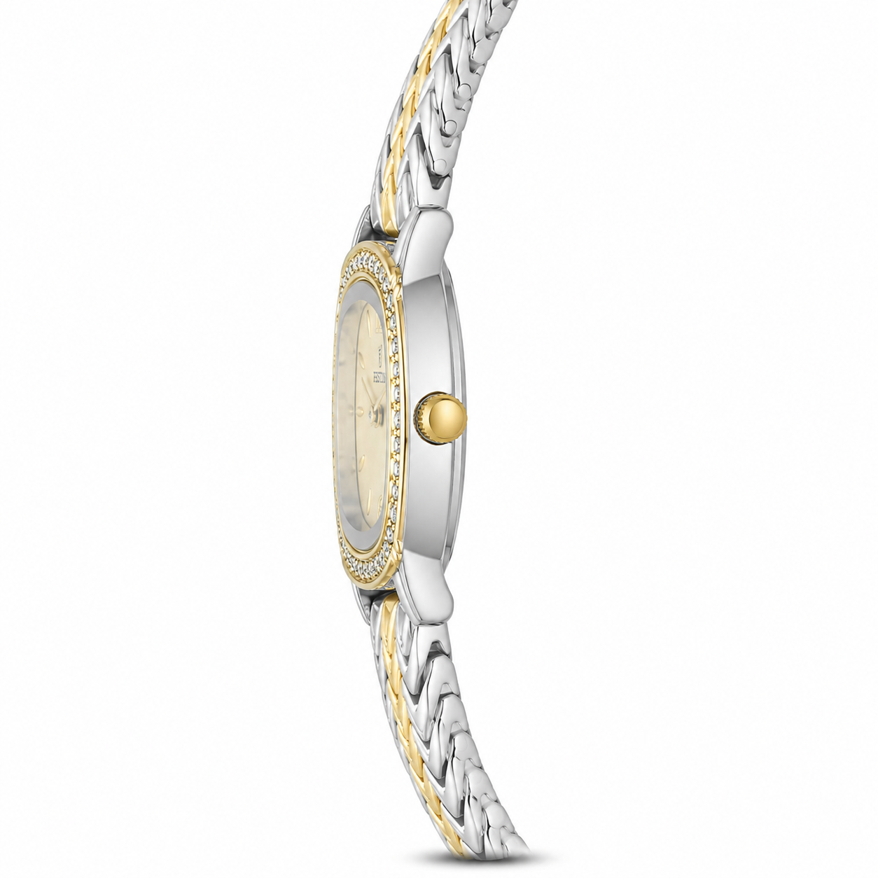 Festina Gold Dial Crystal Chevron Watch