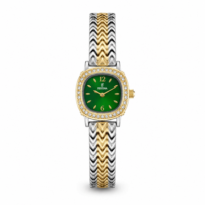Festina Emerald Green Crystal Chevron Watch