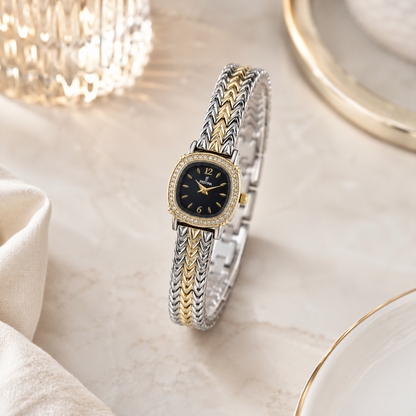 Festina Black Dial Crystal Chevron Watch