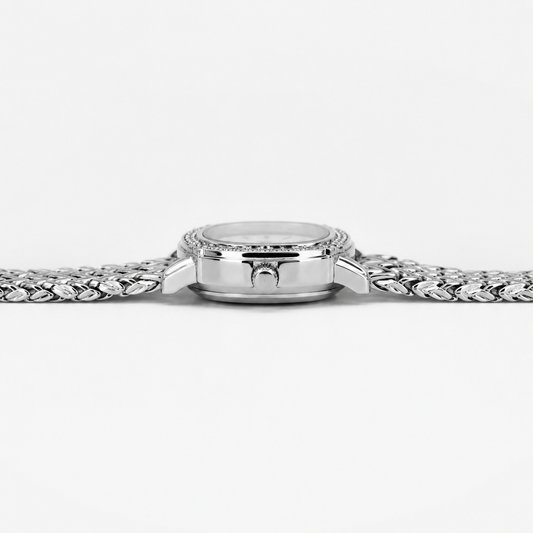 Festina Silver-Tone Crystal Chevron Bracelet Watch – White Dial