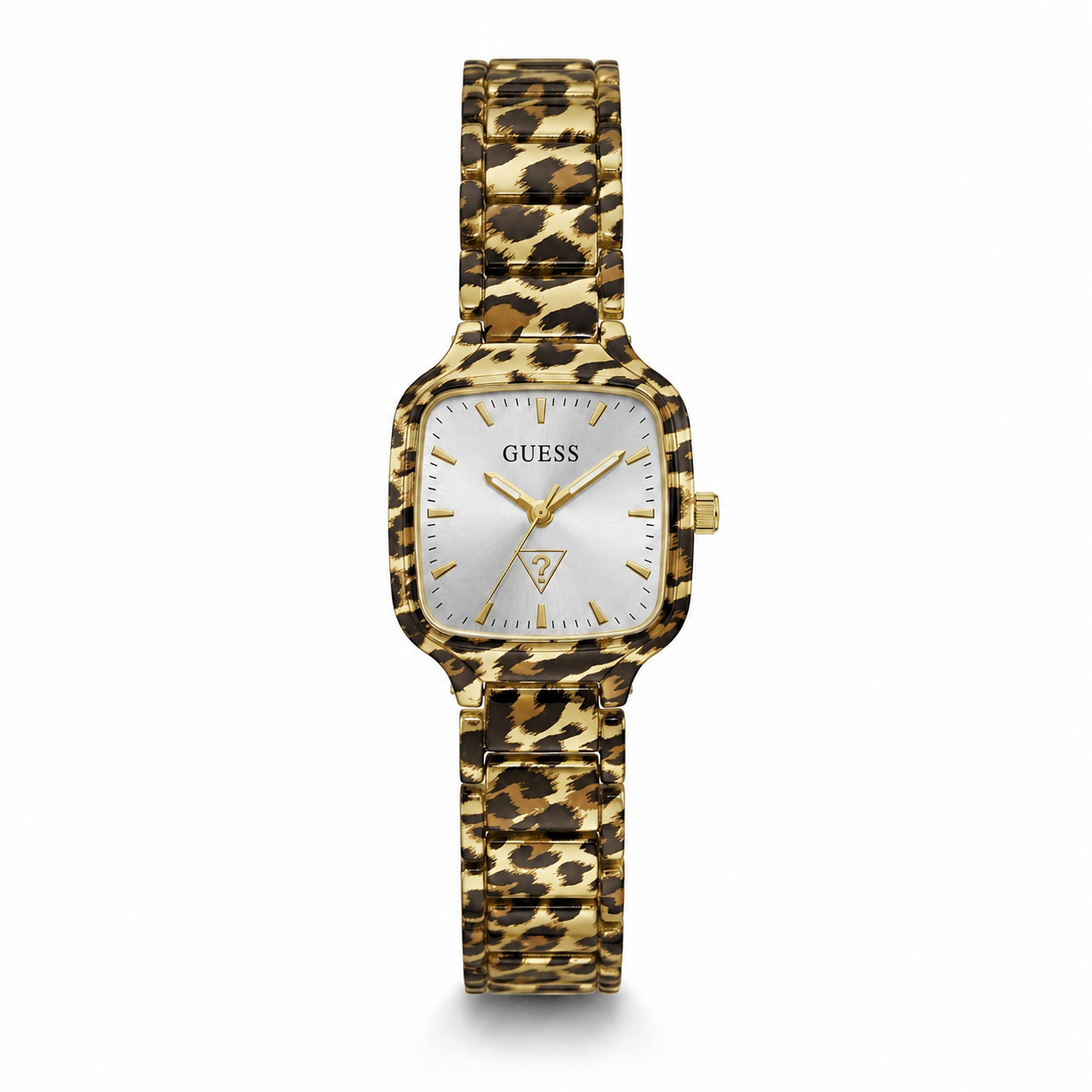 Guess Women's Leopard Print Gold-Tone Analog Watch
