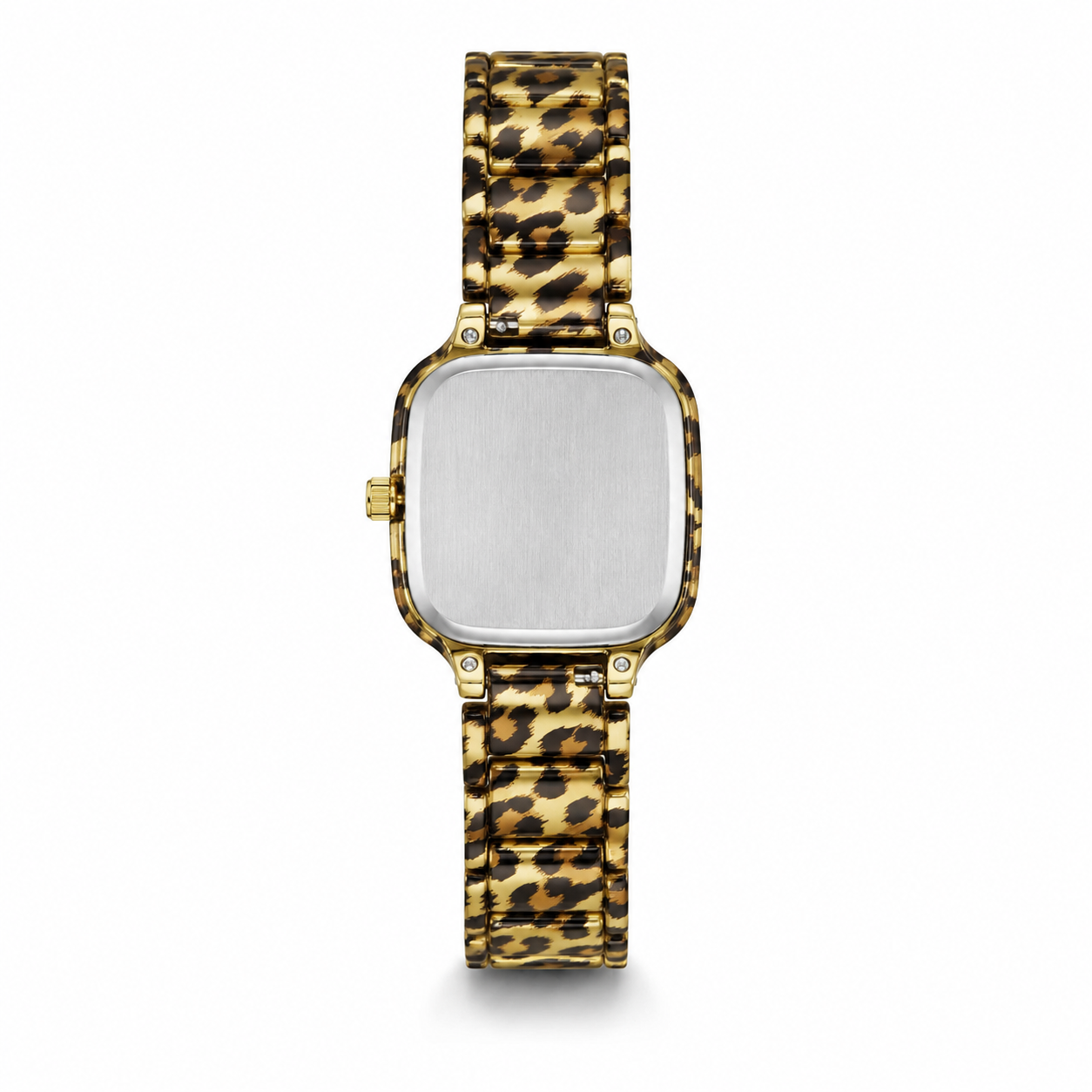 Guess Women's Leopard Print Gold-Tone Analog Watch
