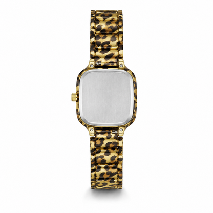 Guess Women's Leopard Print Gold-Tone Analog Watch