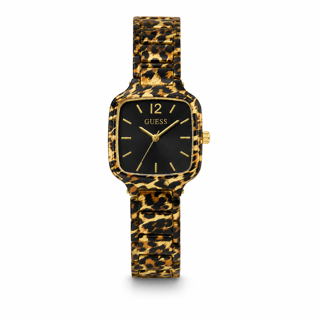 Guess Women's Leopard Print Black Dial