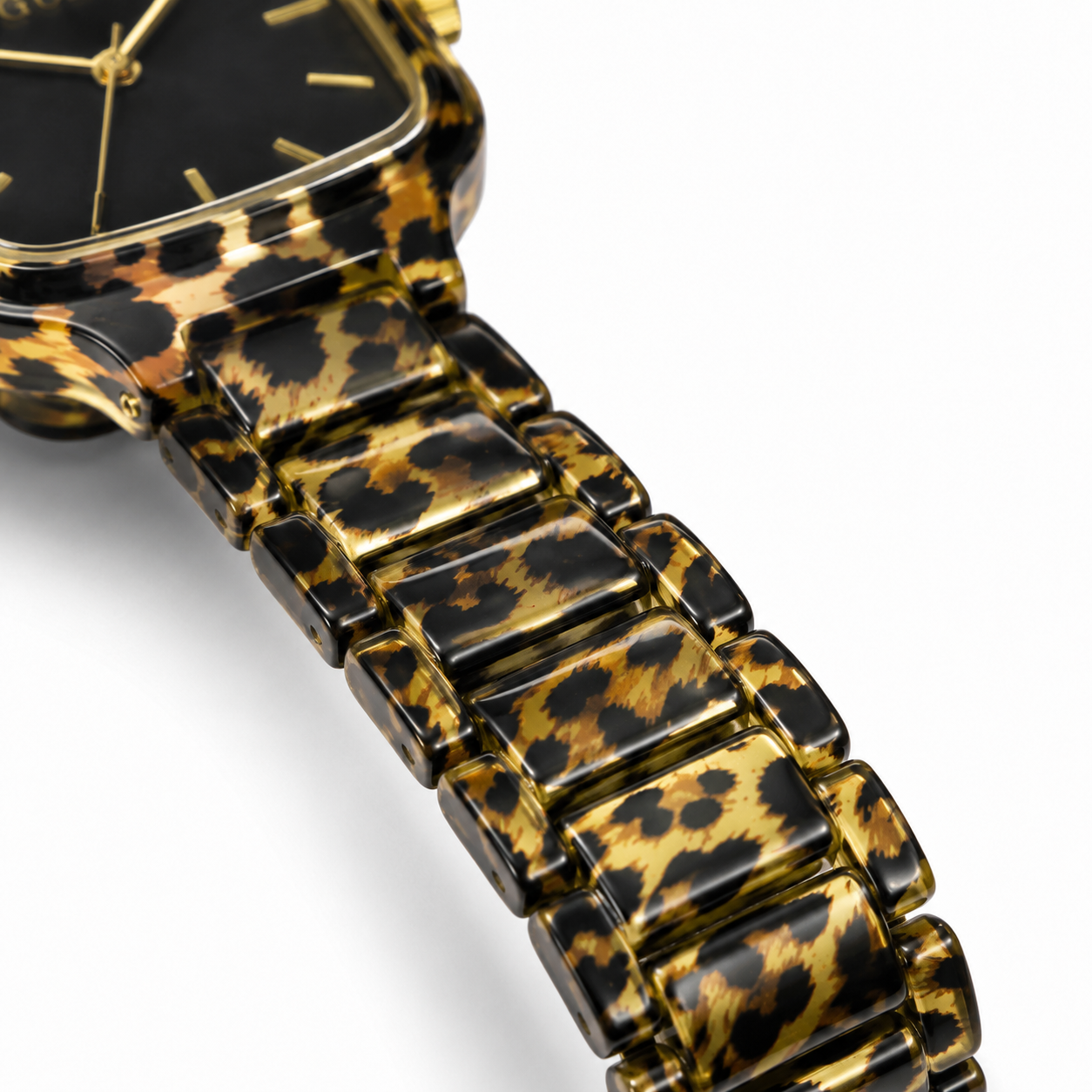 Guess Women's Leopard Print Black Dial