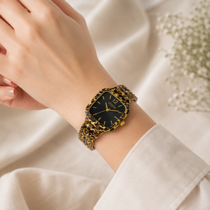 Guess Women's Leopard Print Black Dial