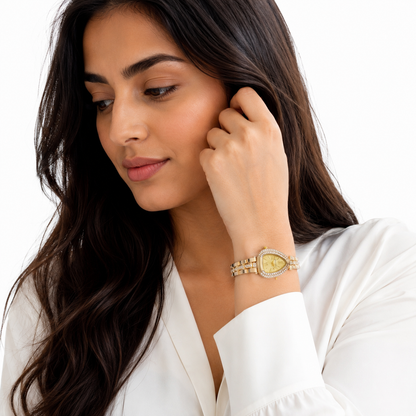Aurelia Crystal Oval Gold Watch