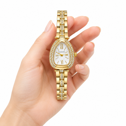 Luna Crystal Oval Gold Watch