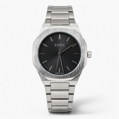 Zara Noir Octa Steel Watch