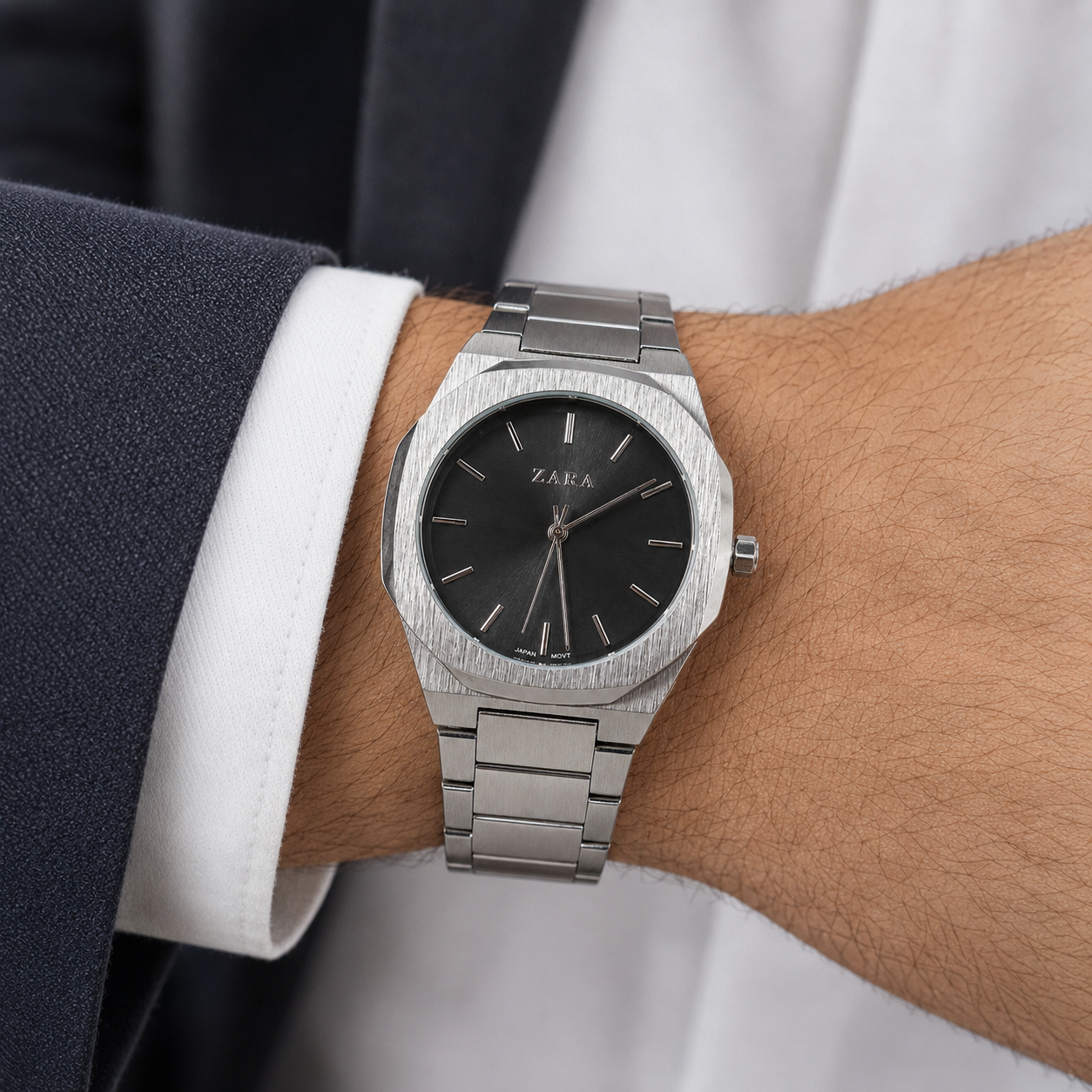 Zara Noir Octa Steel Watch