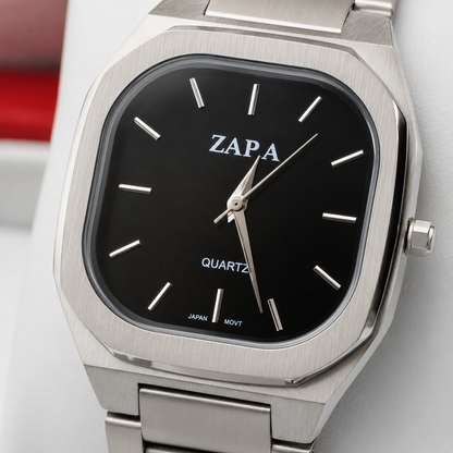 ZAPA Obsidian Square Steel Watch