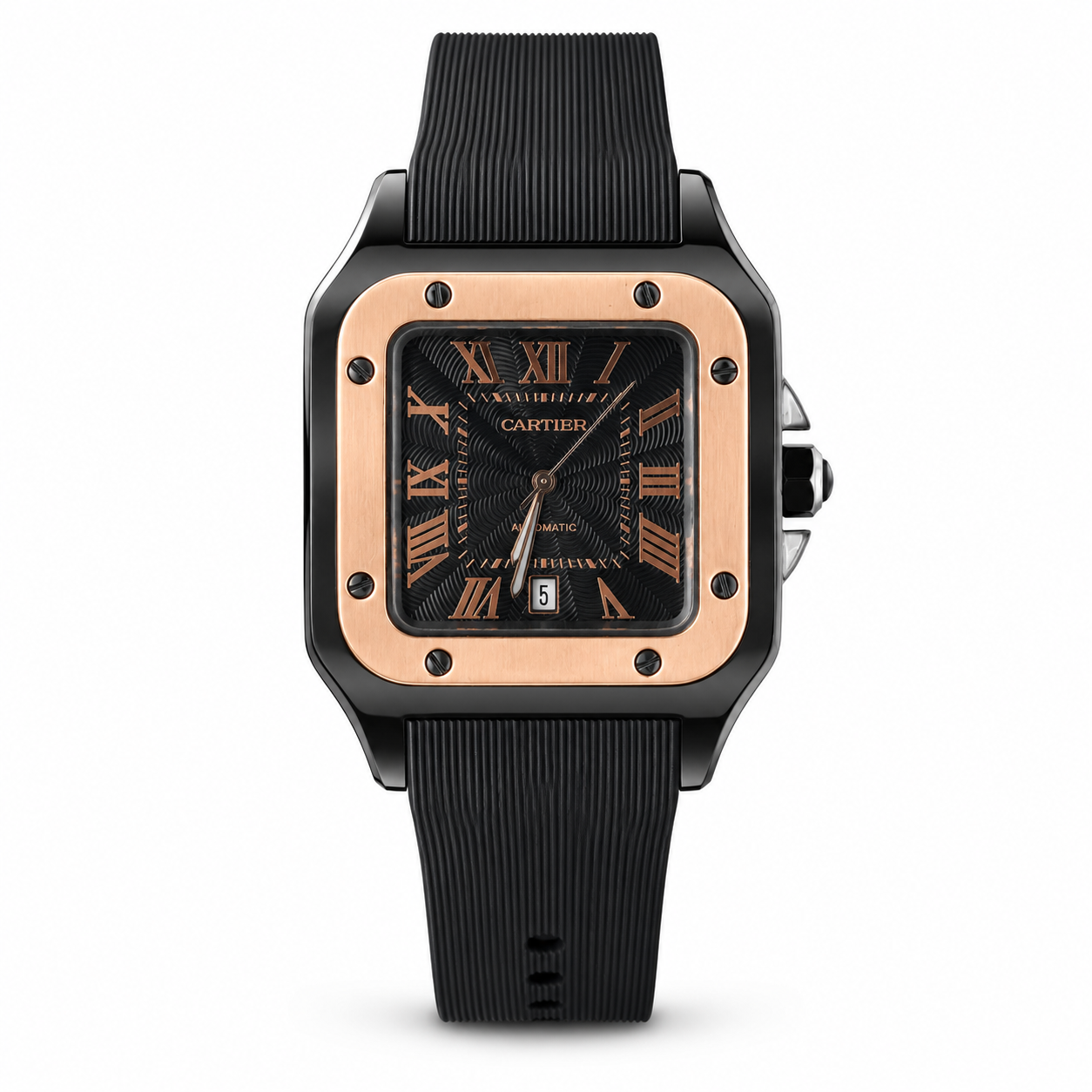 Cartier Santos Rubber Strap - Black