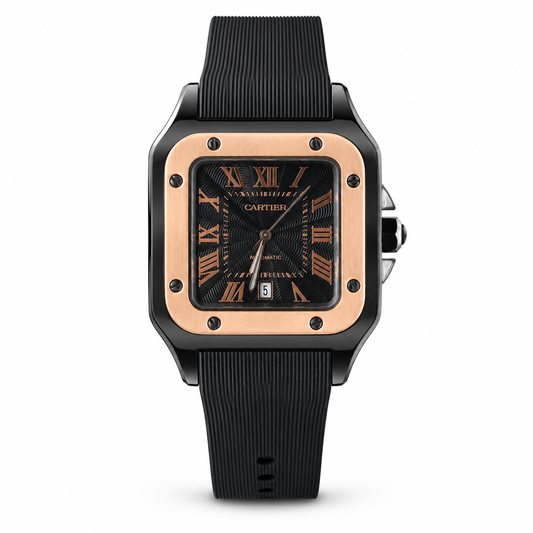 Cartier Santos Rubber Strap - Black
