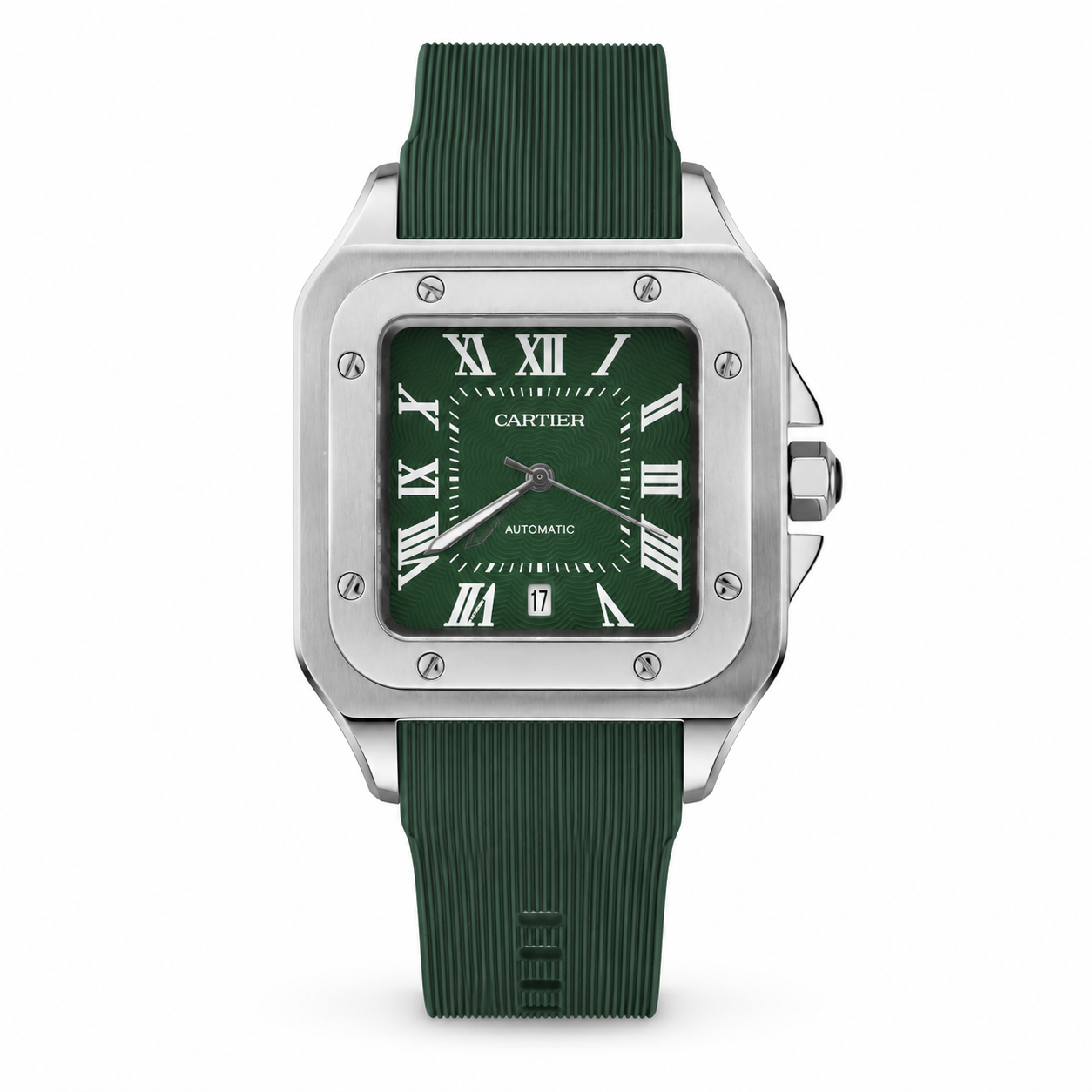 Cartier Santos Rubber Strap - Deep Green