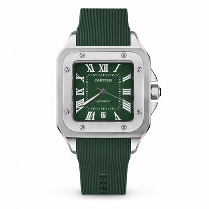 Cartier Santos Rubber Strap - Deep Green