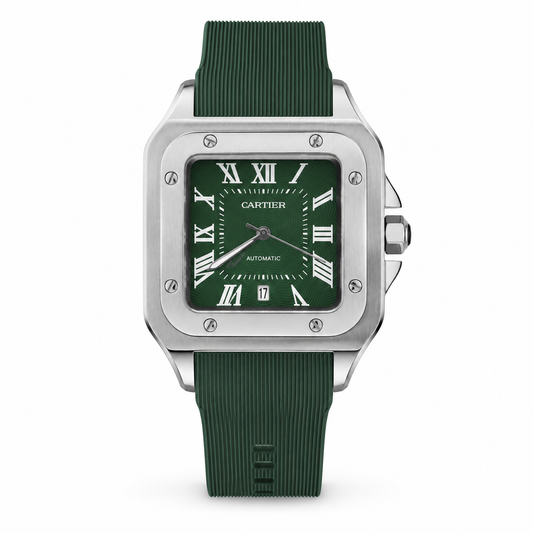 Cartier Santos Rubber Strap - Deep Green