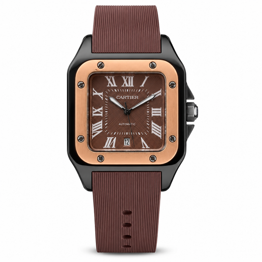 Cartier Santos Rubber Strap - Brown