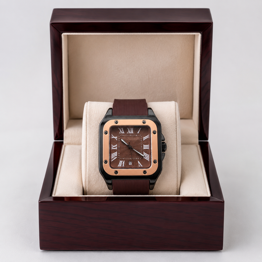 Cartier Santos Rubber Strap - Brown