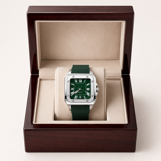 Cartier Santos Rubber Strap - Deep Green