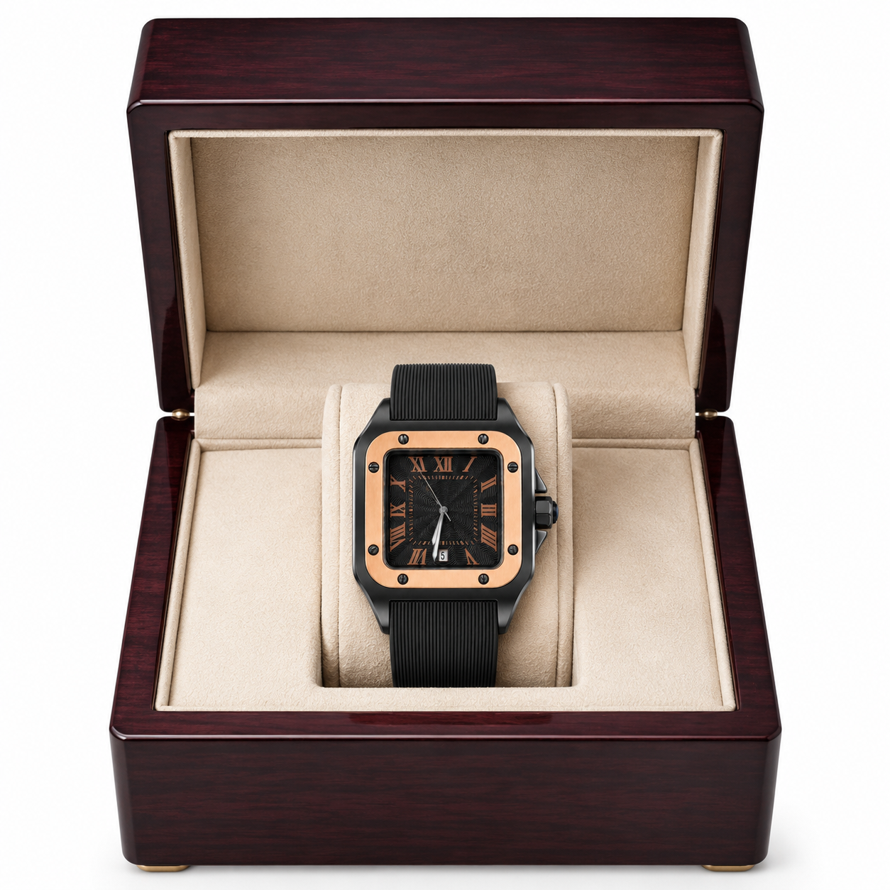 Cartier Santos Rubber Strap - Black