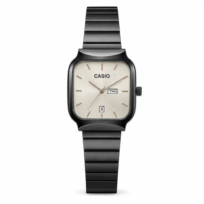 Casio Classic Square Analog Watch - Black - Champaign Dial