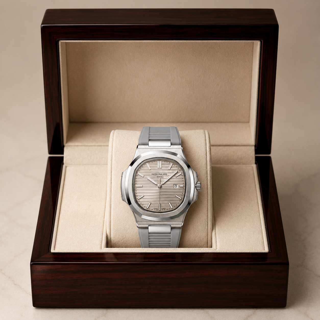 Patek Philippe Nautilus Rubber Strap - Grey