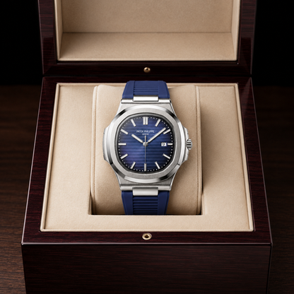 Patek Philippe Nautilus Rubber Strap - Navy Blue
