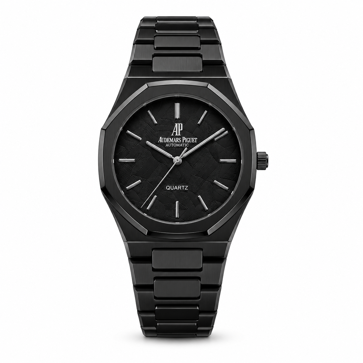 Audemars Piguet Royal Oak Black Steel Watch - Black Dial