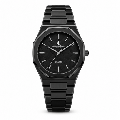Audemars Piguet Royal Oak Black Steel Watch - Black Dial