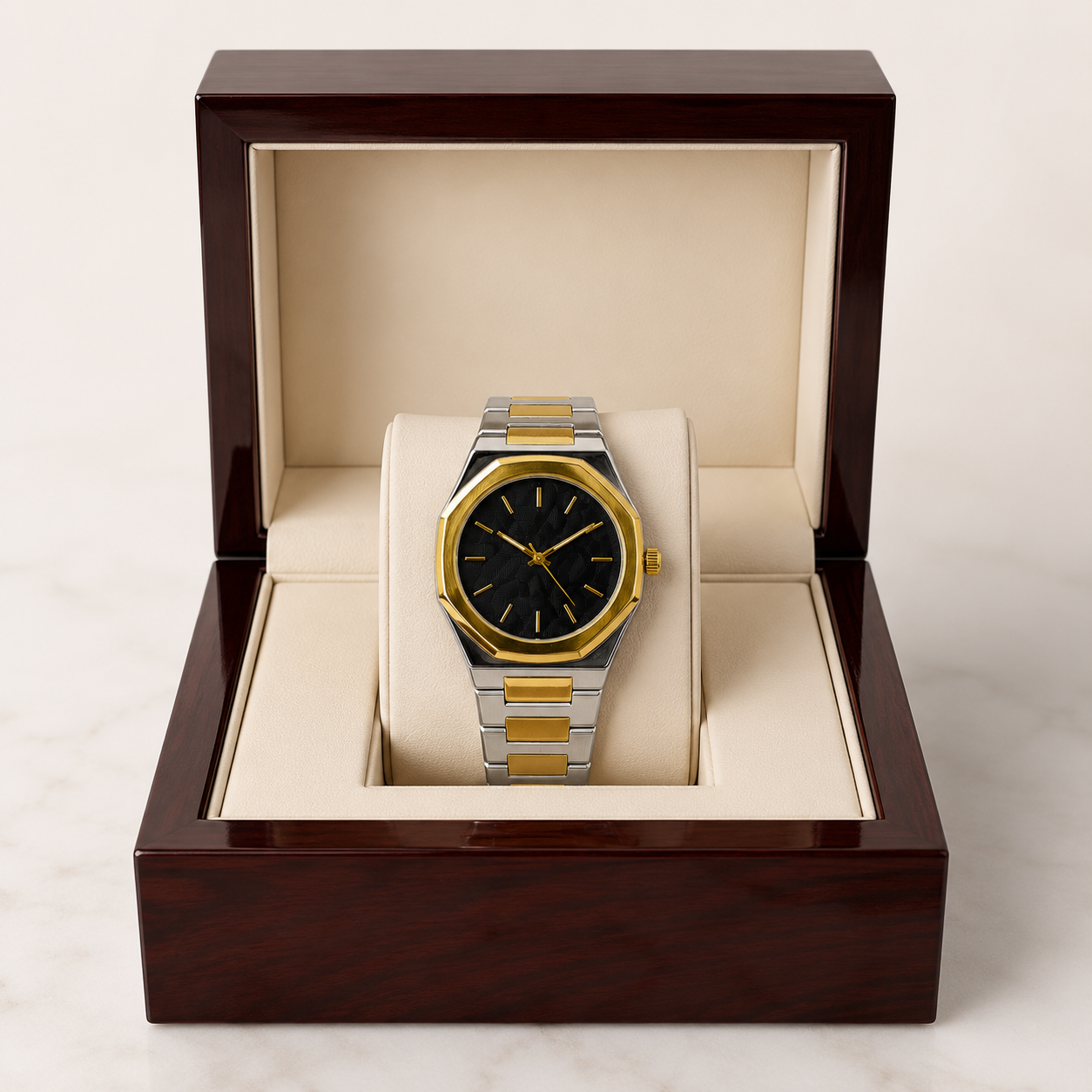 Audemars Piguet Royal Oak Two-Tone Quartz Watch - Black Dial