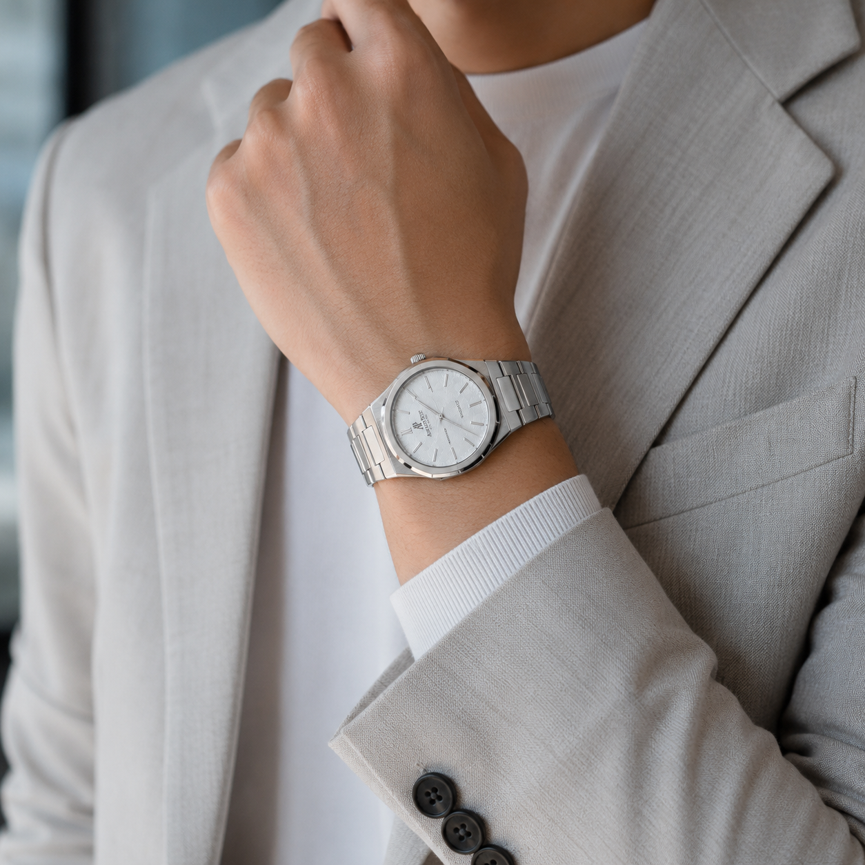 Audemars Piguet Royal Oak White Steel Watch - White Dial