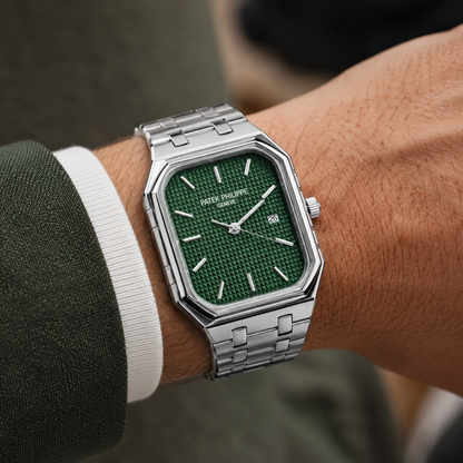 Patek Philippe Cubitus Textured Dial Steel - Olive Green Dial