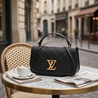 Louis Vuitton Monogram Embossed Cross & Top Handle Bag