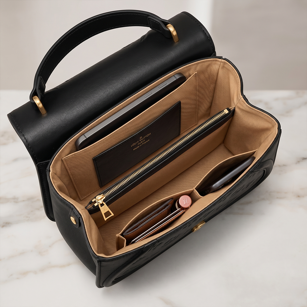 Louis Vuitton Monogram Embossed Cross & Top Handle Bag