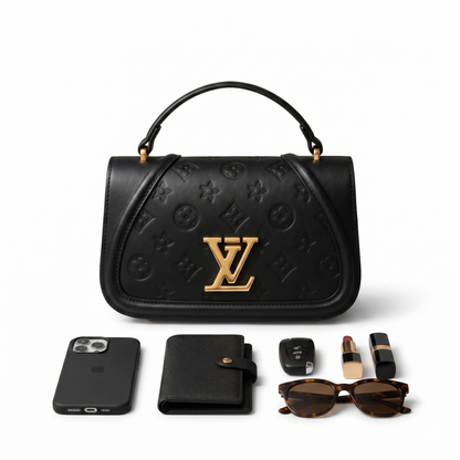 Louis Vuitton Monogram Embossed Cross & Top Handle Bag