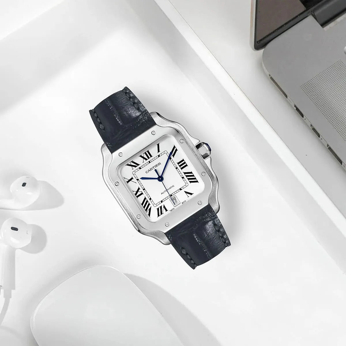 Cartier Santos Leather Watch
