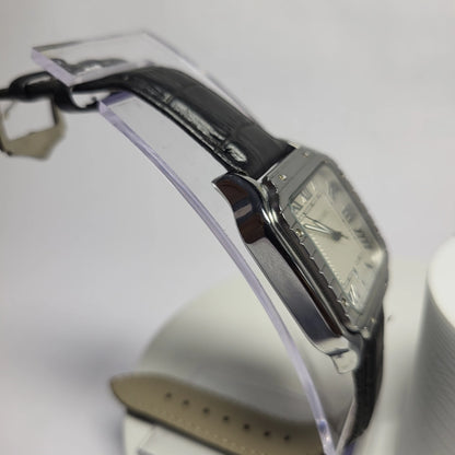 Cartier Santos Black Leather Watch